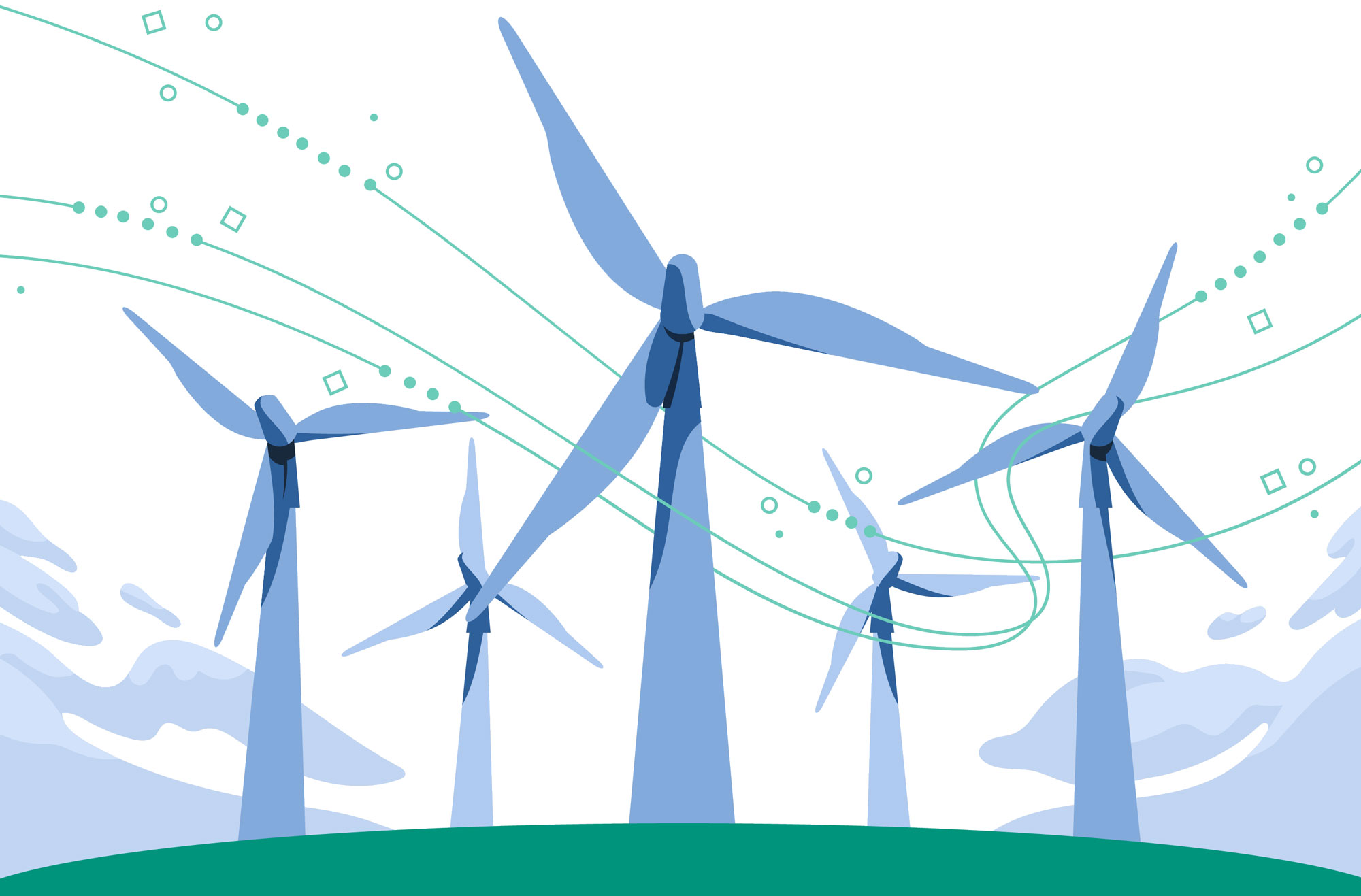 Wind Mills for clean energy production.